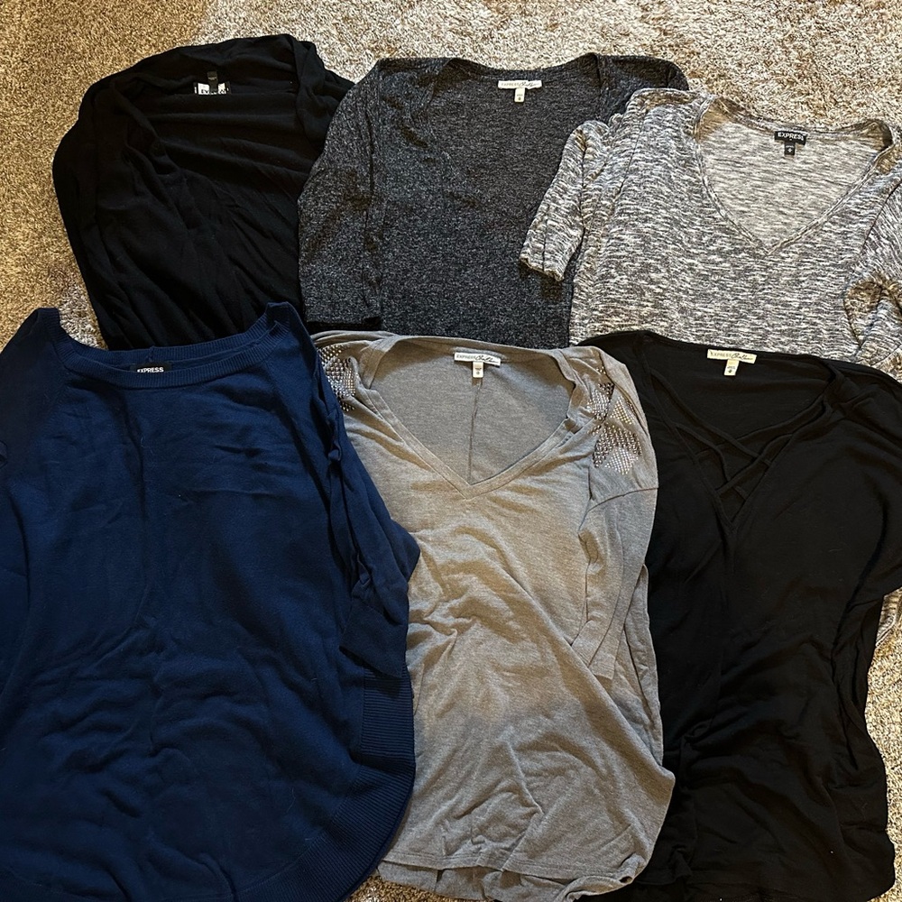 6 Piece lot Womens Express Sweaters and Tops